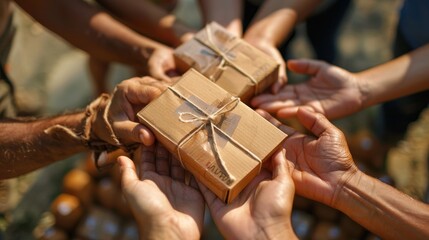 Corporate Philanthropy Detailed photographs of businesses giving back to their communities through philanthropic initiatives such as charitable dona AI generated illustration