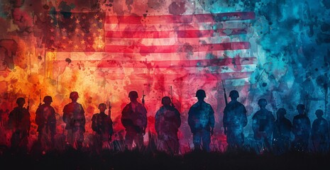 Fototapeta na wymiar American Memorial day celebration, using the us flag, generated with AI