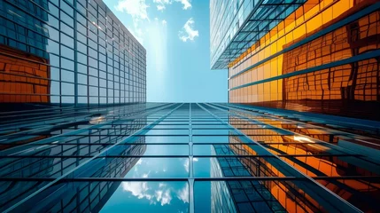 Foto op Plexiglas Emphasizing the grandeur of a modern skyscraper  AI generated illustration © Olive Studio