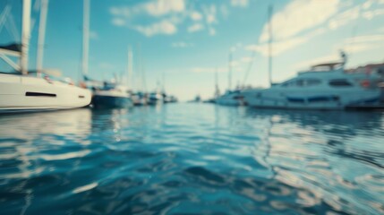 Fototapeta premium Harbor Motion Cinematic shots of boats and ships in a harbor or marina with intentional blur conveying the movement of vessels on the water capturi AI generated illustration