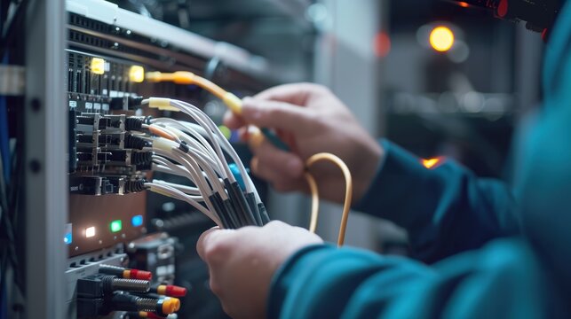 A fibre optic connector is opened by an internet technician in order to maintain or repair a fibre optic connection