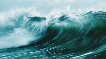 Ocean Waves Professional captures of ocean waves with blurred motion capturing the rhythmic ebb and flow of the tide raw AI generated illustration