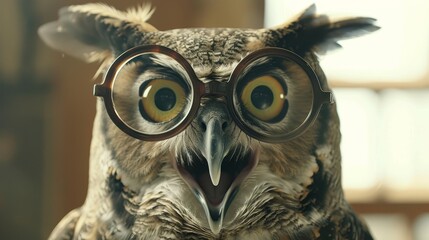 Opera Owls Cinematic shots of owls wearing opera glasses or singing into microphones serenading audiences with their melodious hoots and majestic pr AI generated illustration
