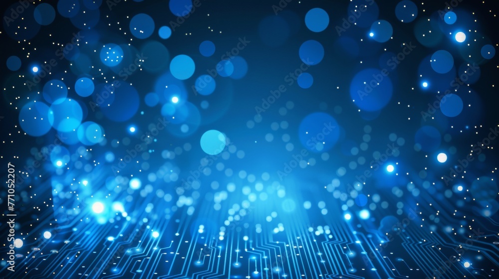 Poster Tech circuitry background showcasing electronic computer hardware technology components