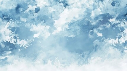 Blue sky watercolor background, texture paper - generative ai