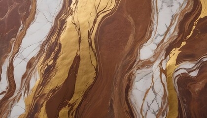 gold and chocolate cream marble background - obrazy, fototapety, plakaty