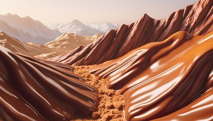 Chocolate and caramel mountains