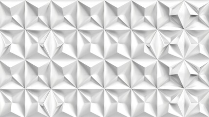 White geometric floral leaf 3d tiles wall texture background for panoramic banner