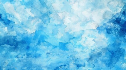 Fototapeta na wymiar Blue sky watercolor background, texture paper - generative ai