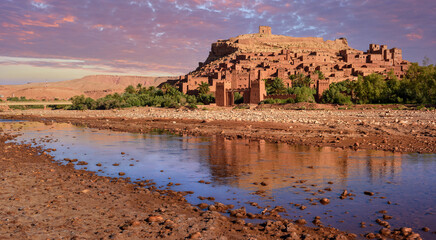 Panoramic view of Ksar Ait Benhaddou, Morocco - 771054414
