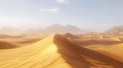 Fototapeta na wymiar a vast desert landscape, characterized by rolling sand dunes.