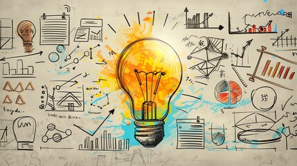 Light bulb with creative ideas