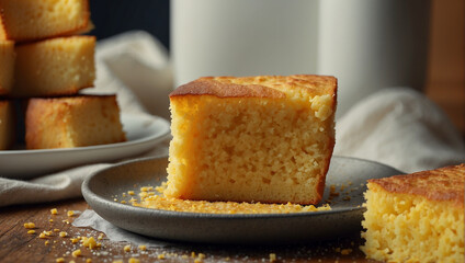 Cornbread cake for breakfast 