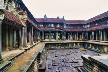 The inner quadrangles of the Angkor Wat temple complex at Siem Reap, Cambodia, Asia