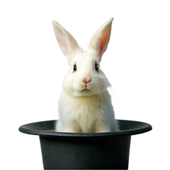 smiling cute bunny peeking out of cap