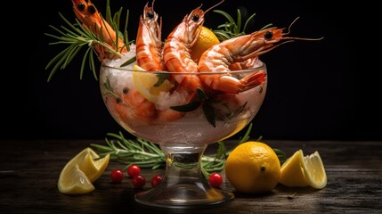 jumbo shrimp cocktail 8k photography, ultra HD - obrazy, fototapety, plakaty