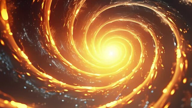 A bright orange vortex that glows. Circular animation. Generative AI.