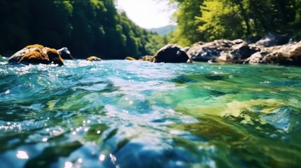 nice view in the river blue water small wave 8k photograph