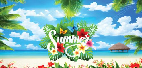Fototapeta na wymiar Summer sale poster banner template