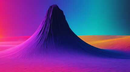 Colorful Picture of a Tall Mountain