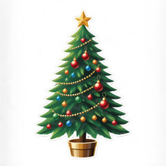 Fototapeta premium Christmas tree on white background. Generative AI