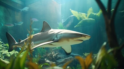 shark in the aquarium 8k photography, ultra HD - Powered by Adobe