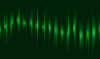 A green digital equalizer. A sound wave. Vector illustration EPS 10