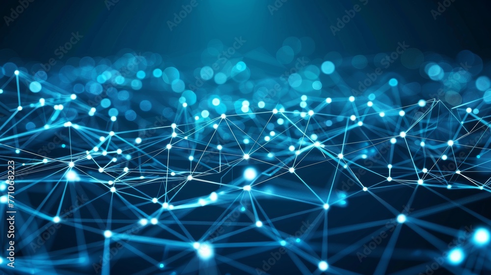 Poster digital network streamlines data waves in advanced information technology sector