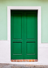 Green door on the street