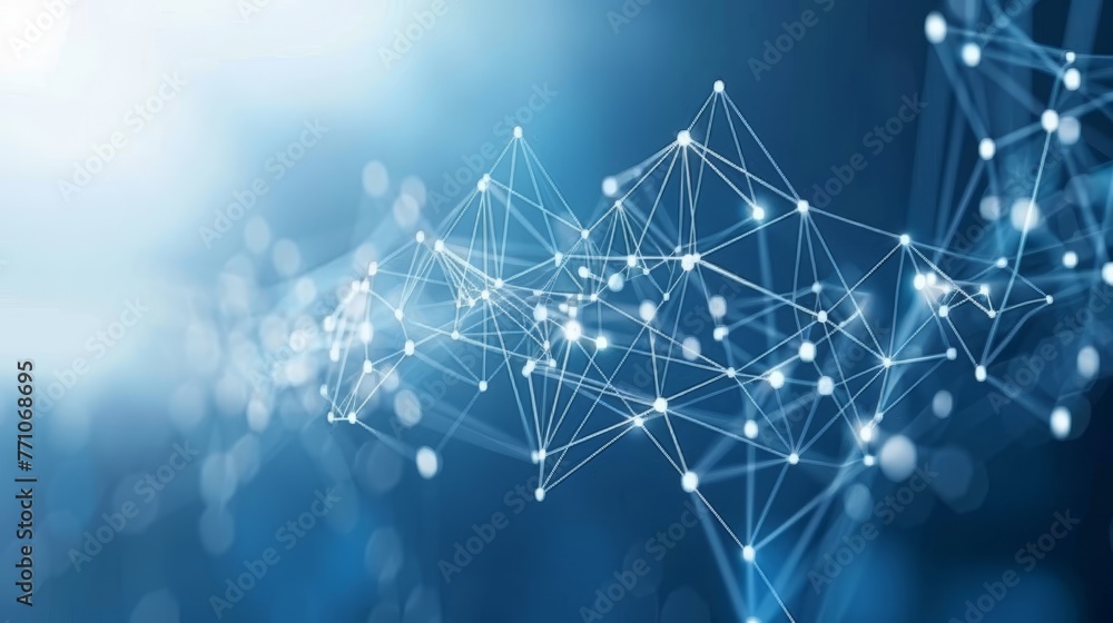 Poster information technology connection network lines linking streams with particle waves