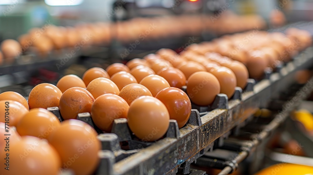 Poster efficient egg sorting machine in commercial facility processing eggs for optimal productivity