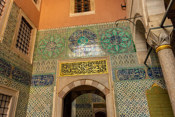 Beautiful arabic decoration of the Topkapi Palace, Istanbul,  Turkey