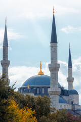 Autumnal  view of the Blue Mosque, Istanbul, Turkey