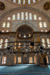 Beautiful interior of the Nuruosmaniye Mosque in Istanbul,  Turkey