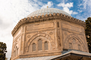 Mausoleum of Hureem Sultan in Suleymaniye Mosque courtyard, Istanbul,  Turkey
