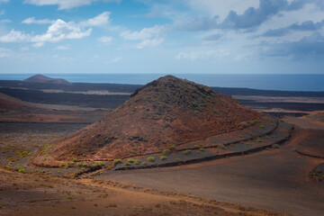 Beautiful volcanic landscape of Lanzarote, Canary  Islands