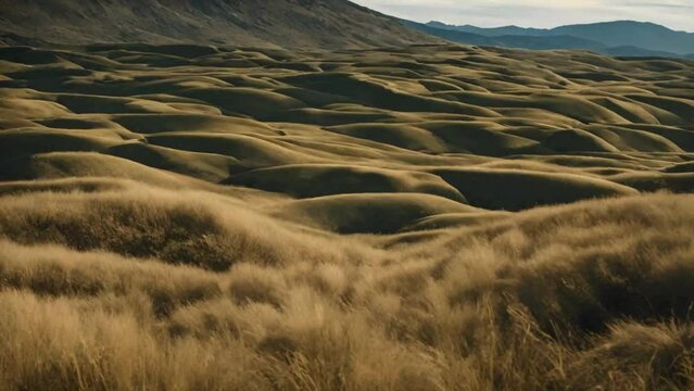 Sand dunes and mountains with wonders of wild untouched landscape 4k HDR