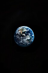The captivating solitude of Earth  A globe against the void, its details illuminated by unseen lights