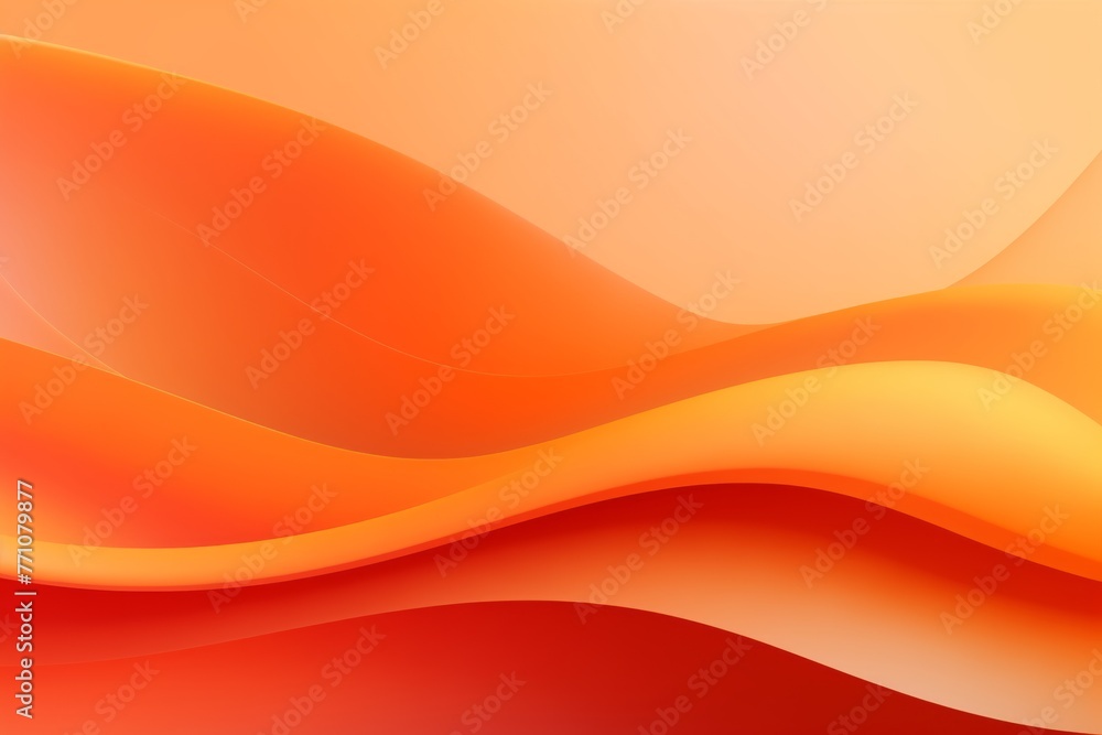 Poster minimal geometric background: orange elements with fluid gradient, dynamic shape elements for versat