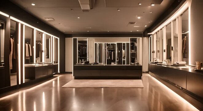 Interior of a modern dressing room.