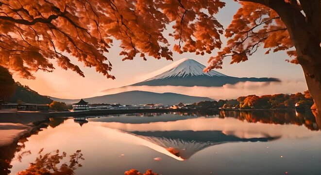 Mount fuji in spring.