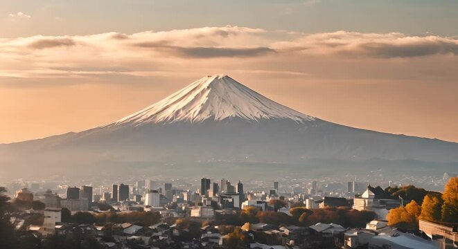 Mount fuji in spring.