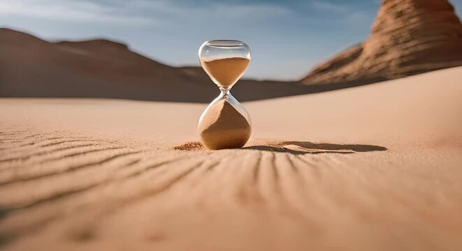 Hourglass in the desert.