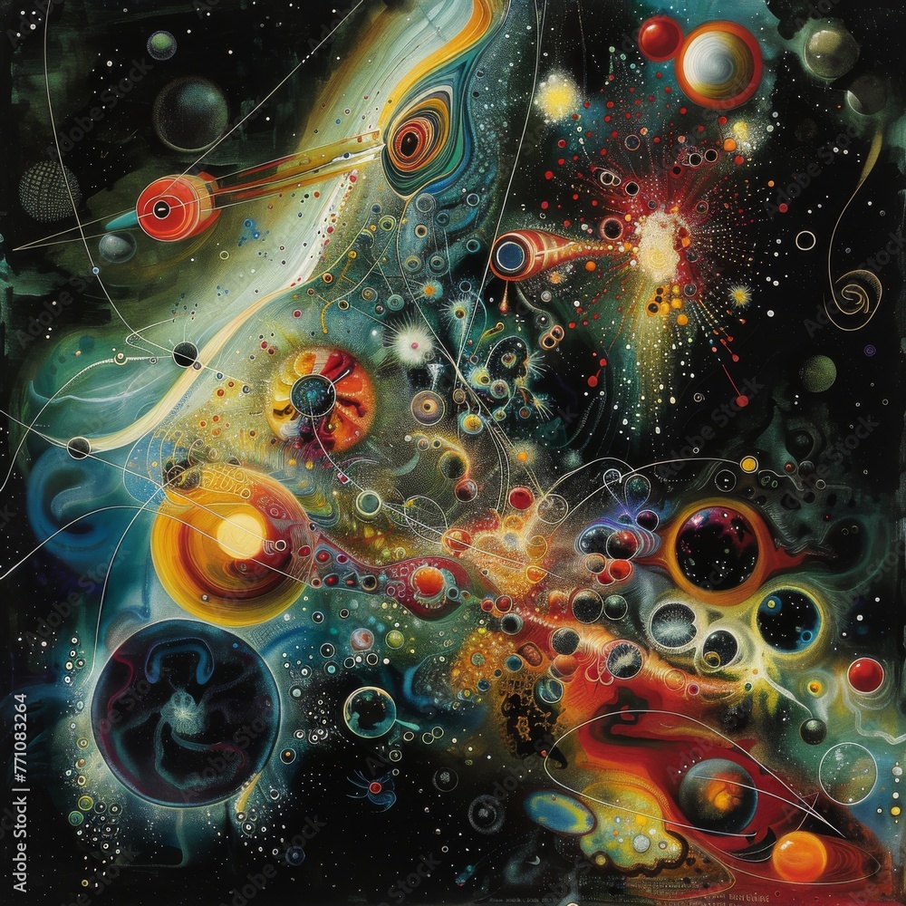 Poster artworks that visually interpret scientific concepts, theories, or phenomena, making science accessi