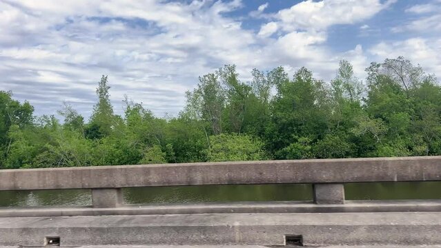 Driving plate of the interstate passing over the bayou in southeastern Louisiana
