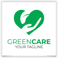 Fototapeta premium Green care logo design template