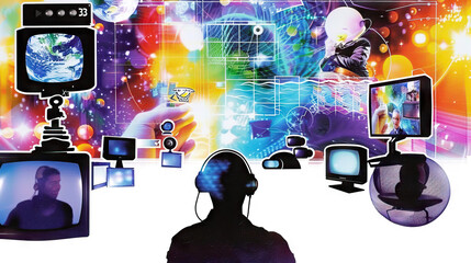 Livestreaming Professional: Streamer Hosting a Live Broadcast with Engaged Audience, Demonstrating the Future of Interactive Media and Online Entertainment