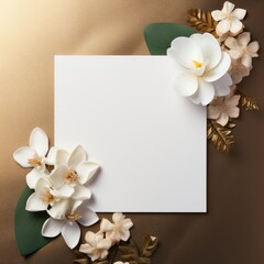 brown beige marriage invitation postcard paper mockup romance letter wedding blank paper template
