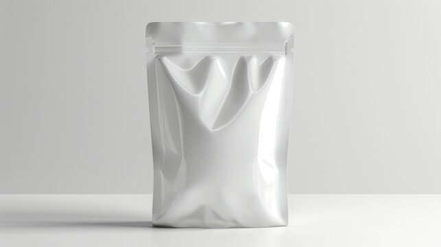 Blank Mockup Of A Plastic Pouch Perfect For Holding Small Items Or Samples.