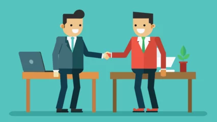 Foto op Plexiglas  business partners  handshake of two businessmen vector illustration © Shiju Graphics